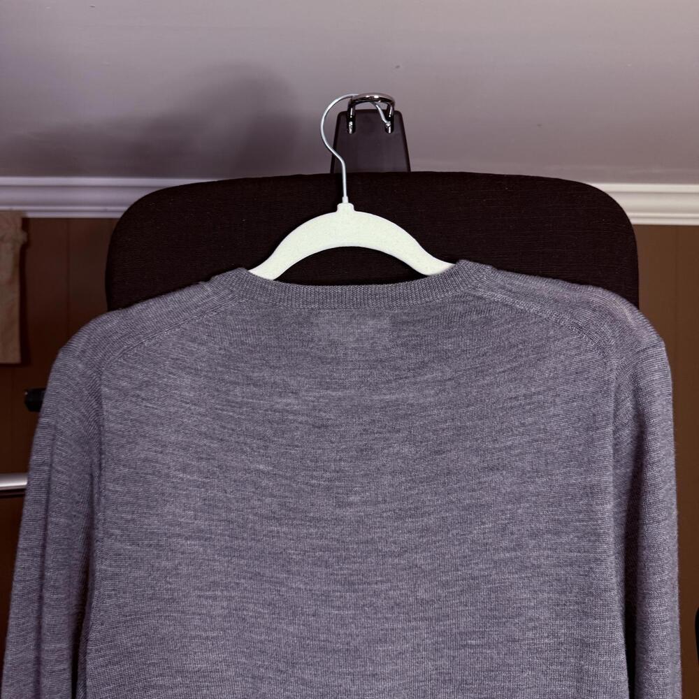 Men's Bonobos Steel Gray Blue Crew Neck Sweater 100% Extra Fine Merino Wool